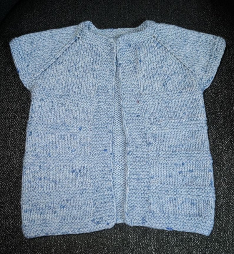 Kız  erkek Çocuk Pembe Kısa Kollu Örgü Hırka - Görsel 3