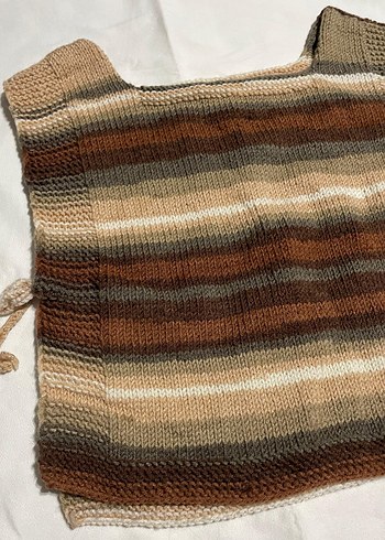 Bohem Kahverengi Örgü Kadın Süveter - Görsel 2