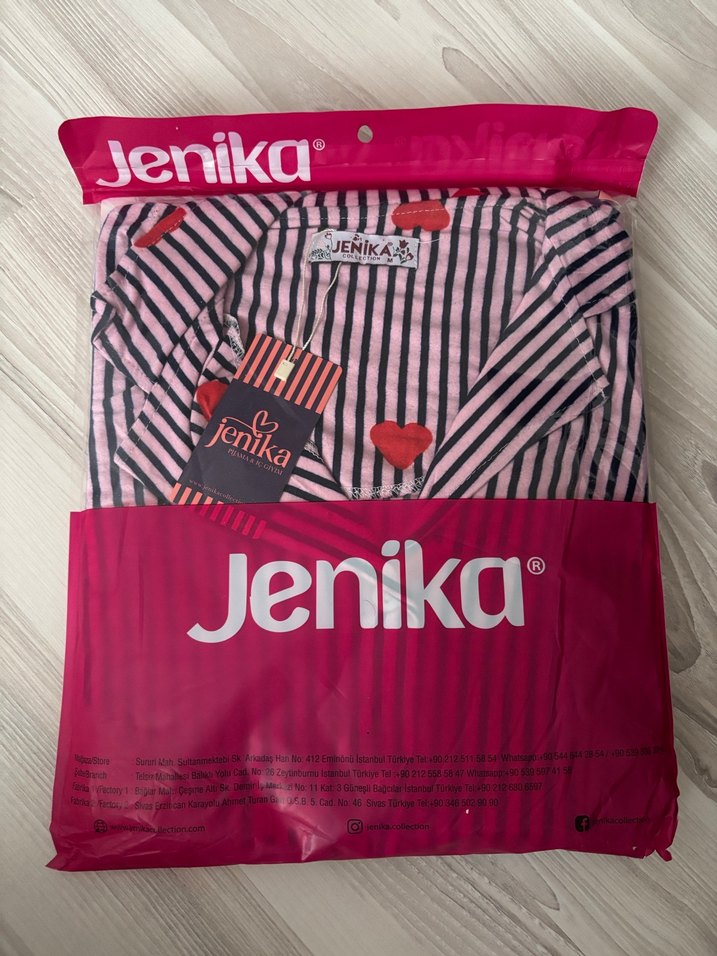 Jenika Pembe Çizgili Uzun Kollu Pijama Takımı - Görsel 2