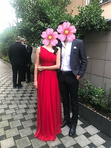 Kırmızı uzun abiye