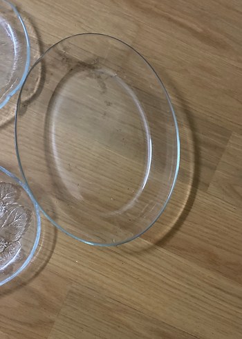 Vintage Çiçek Desenli Cam Tabak Seti - Görsel 4