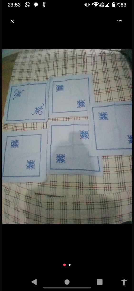 Mavi İşlemeli Geleneksel kırlent - Görsel 3