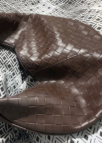 Deri Bohem Tarzı Fermuarlı Kahverengi Çanta - Görsel 7