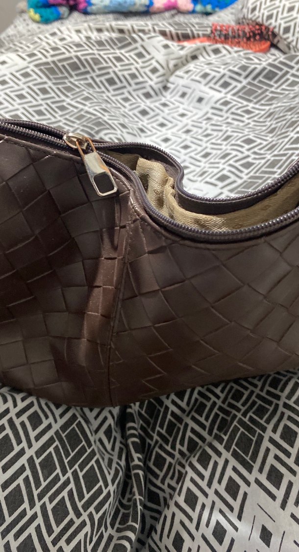 Deri Bohem Tarzı Fermuarlı Kahverengi Çanta - Görsel 2