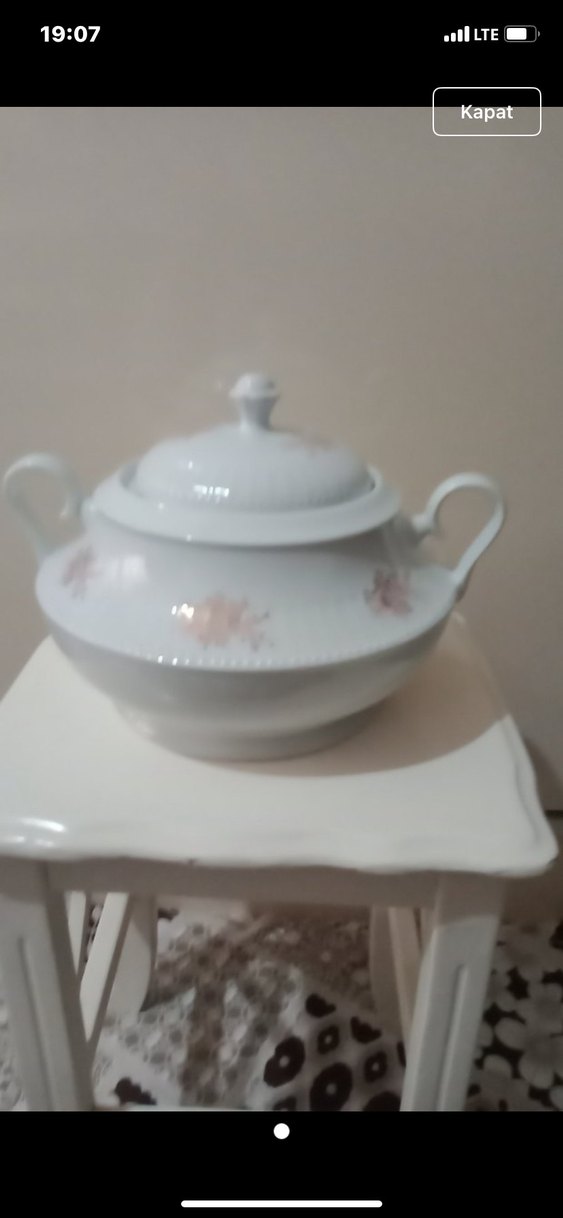 Pastel Desenli Beyaz Porselen Çaydanlık - Görsel 2