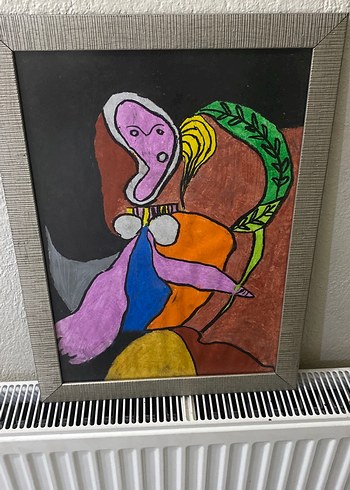 Çerçeveli Çok Renkli Soyut Tablo - Görsel 3