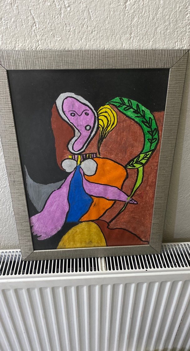 Çerçeveli Çok Renkli Soyut Tablo - Görsel 3