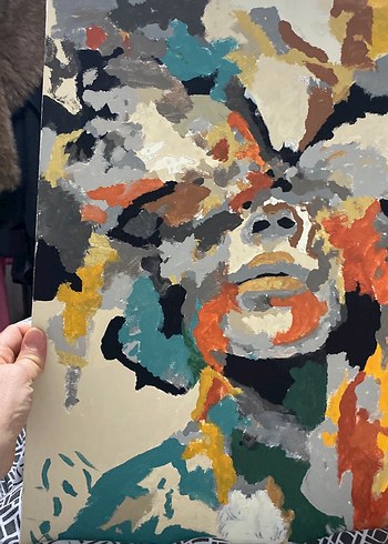 Soyut Çok Renkli Portre Tablosu - Görsel 2