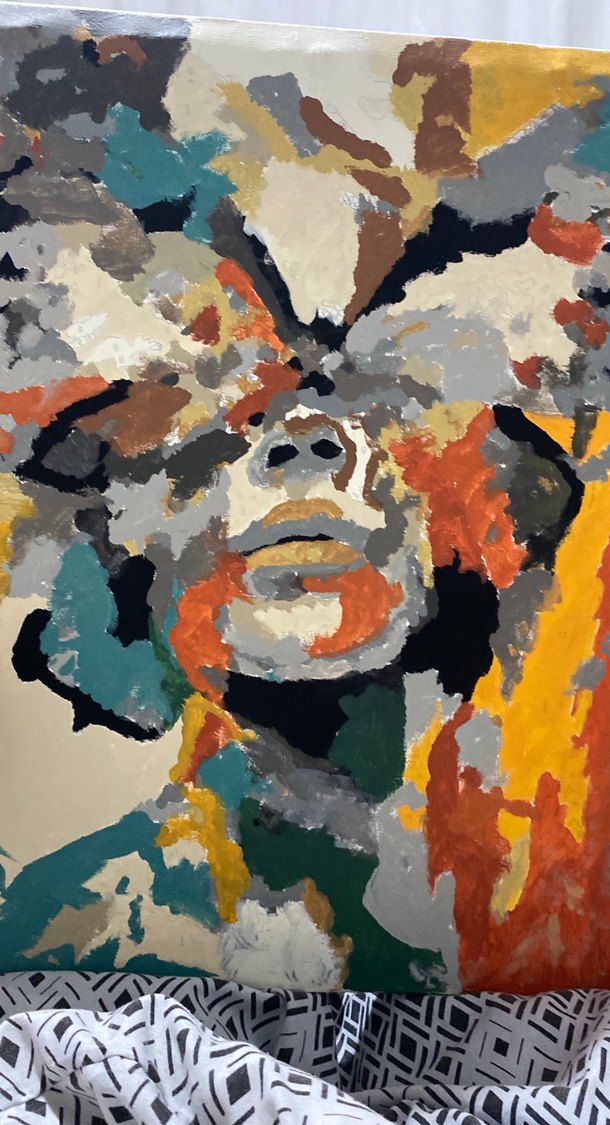 Soyut Çok Renkli Portre Tablosu - Görsel 5