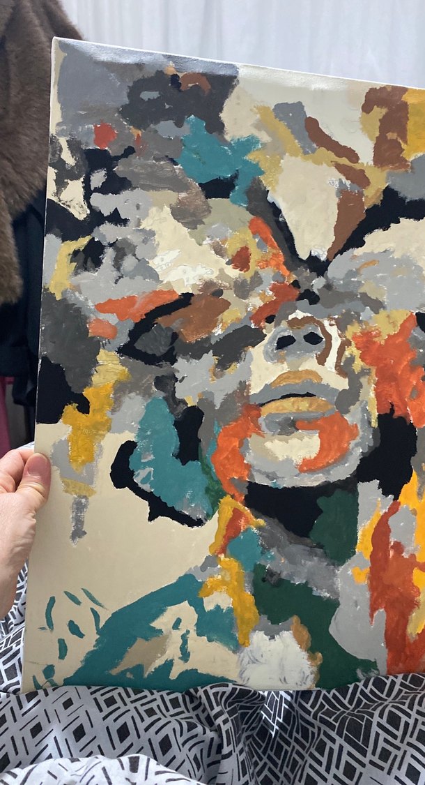 Soyut Çok Renkli Portre Tablosu - Görsel 2