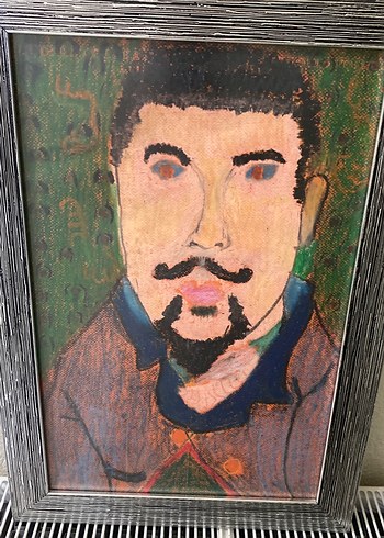 Koyu Renkli Kahverengi Portre Tablosu - Görsel 3