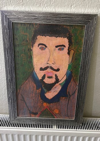 Koyu Renkli Kahverengi Portre Tablosu - Görsel 4