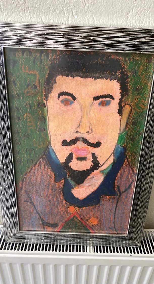 Koyu Renkli Kahverengi Portre Tablosu - Görsel 3