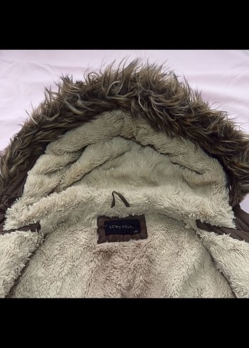 LCW Peluş Detaylı haki parka - Görsel 5