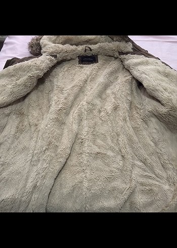 LCW Peluş Detaylı haki parka - Görsel 3