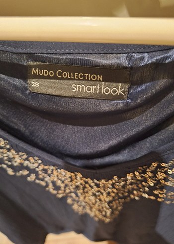 Payet İşlemeli Lacivert V Yaka Bohem Bluz - Görsel 4