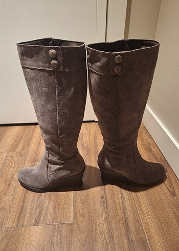 Kadın Vizon Süet Dizüstü Çizme - Görsel 4