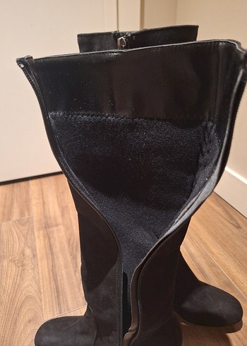 Siyah Süet  Stiletto Çizme - Görsel 5