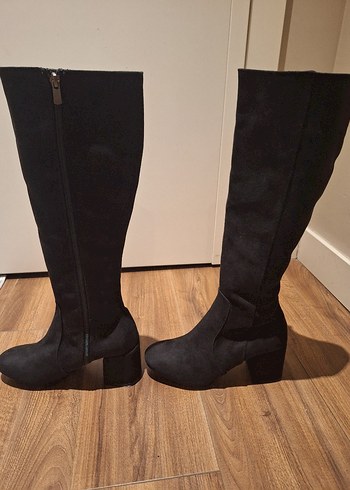 Siyah Süet  Stiletto Çizme - Görsel 3