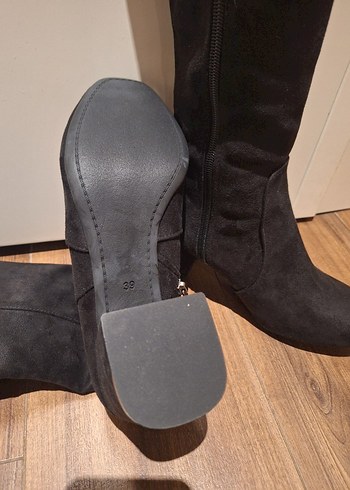 Siyah Süet  Stiletto Çizme - Görsel 6