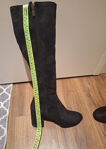 Siyah Süet  Stiletto Çizme - Görsel 7