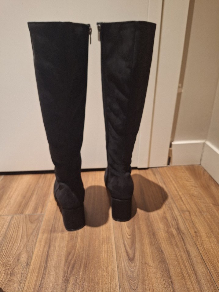 Siyah Süet  Stiletto Çizme - Görsel 2