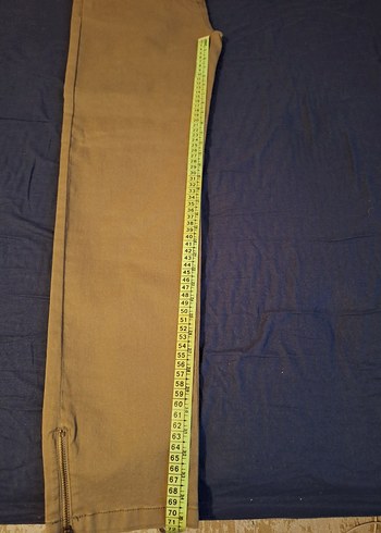 Haki Kadın Pantolon Midi Boy Fermuarlı - Görsel 5