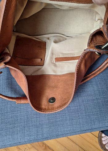 Kahverengi Deri Kadın Omuz Çantası ve Ayna - Görsel 8