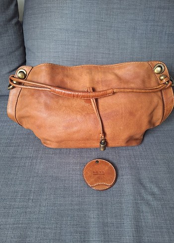 Kahverengi Deri Kadın Omuz Çantası ve Ayna - Görsel 2