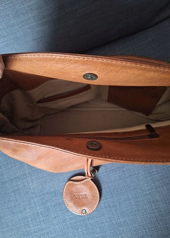 Kahverengi Deri Kadın Omuz Çantası ve Ayna - Görsel 11