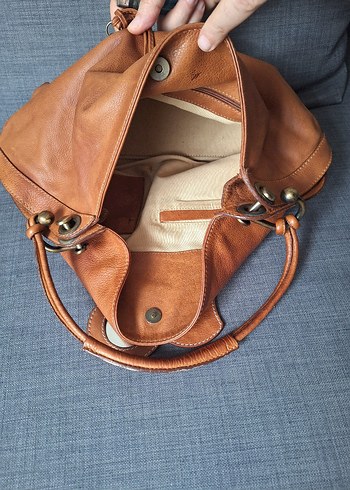 Kahverengi Deri Kadın Omuz Çantası ve Ayna - Görsel 9