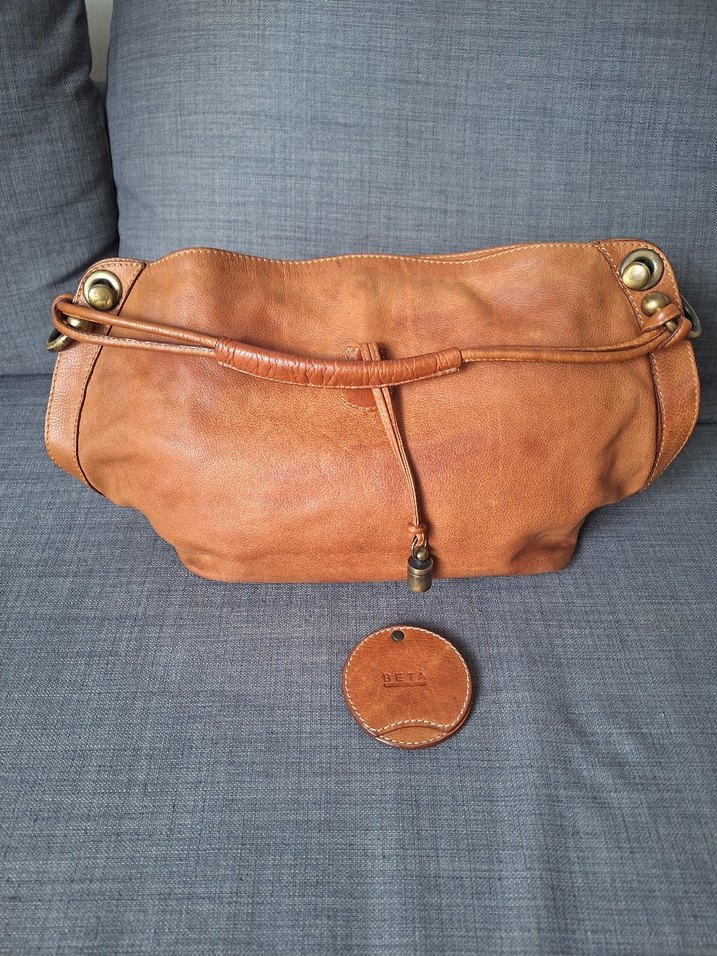 Kahverengi Deri Kadın Omuz Çantası ve Ayna - Görsel 2