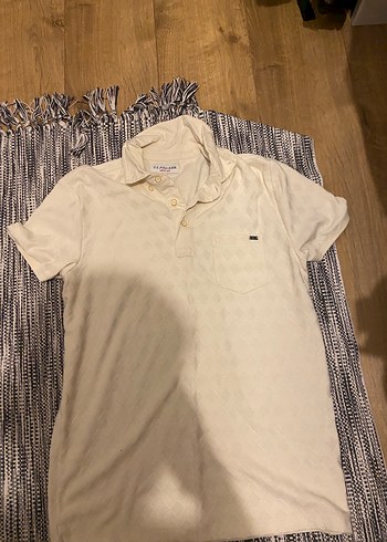 Erkek Beyaz Kısa Kollu Polo Yaka Tişört - Görsel 3