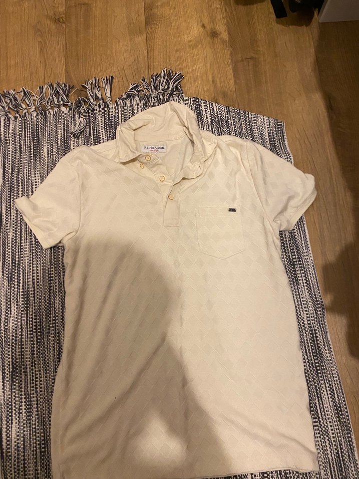 Erkek Beyaz Kısa Kollu Polo Yaka Tişört - Görsel 3