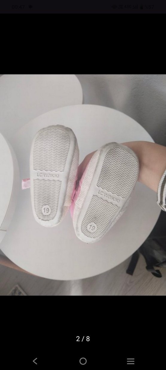 Kız Bebek Pembe Nakışlı İlk Adım Ayakkabısı - Görsel 2