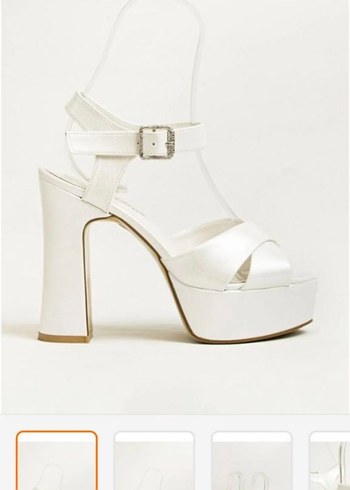 Kadın Beyaz Platform Topuklu Gelin Ayakkabısı - Görsel 3