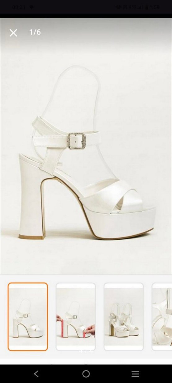 Kadın Beyaz Platform Topuklu Gelin Ayakkabısı - Görsel 3