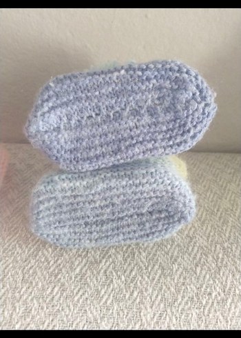 Kız Çocuk Mavi Örgü Patik - Görsel 3