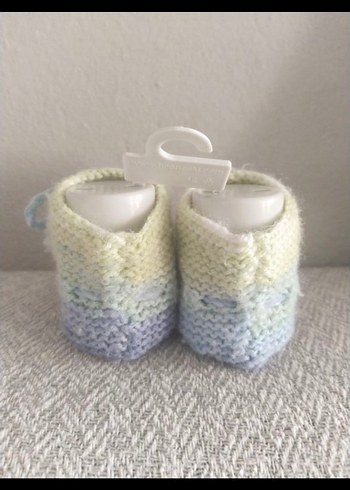 Kız Çocuk Mavi Örgü Patik - Görsel 4