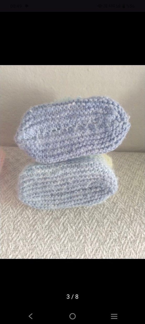 Kız Çocuk Mavi Örgü Patik - Görsel 3