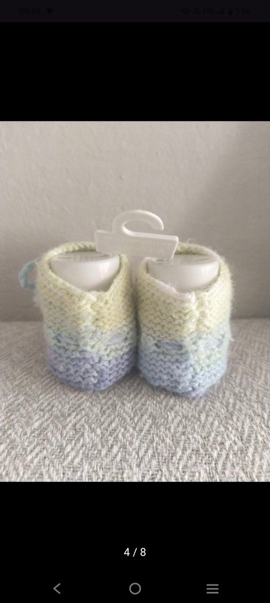 Kız Çocuk Mavi Örgü Patik - Görsel 4