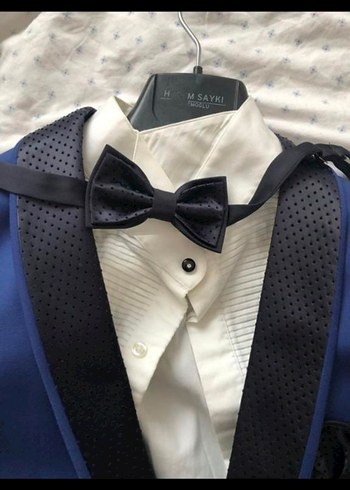 Kemerli Koyu Mavi Erkek Takım Elbise damatlık - Görsel 2