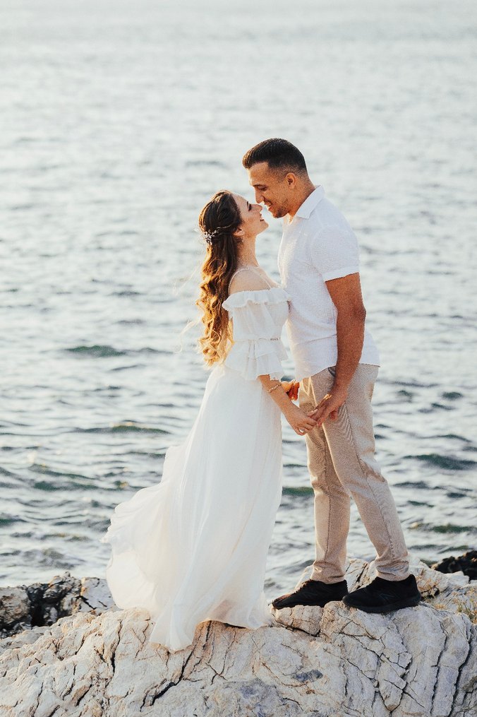 Uzun Beyaz Bohem dış çekim elbise - Görsel 4