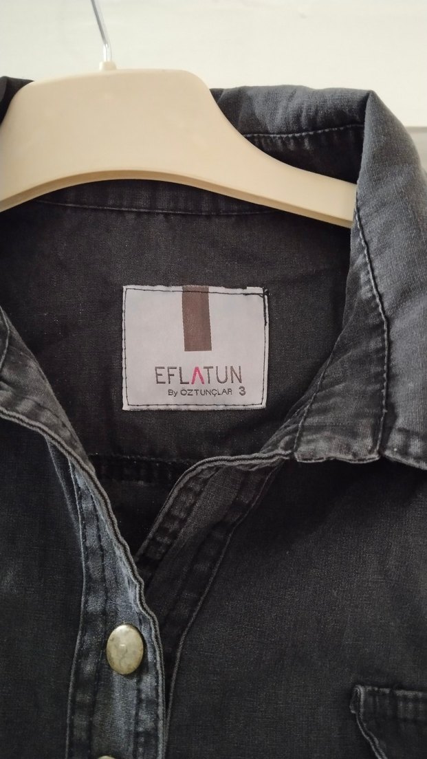 Düğmeli Siyah Kot Midi Elbise - Görsel 4