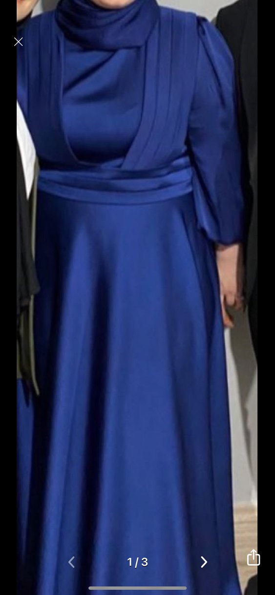 Kadın Lacivert tesettür Mezuniyet Elbisesi - Görsel 2