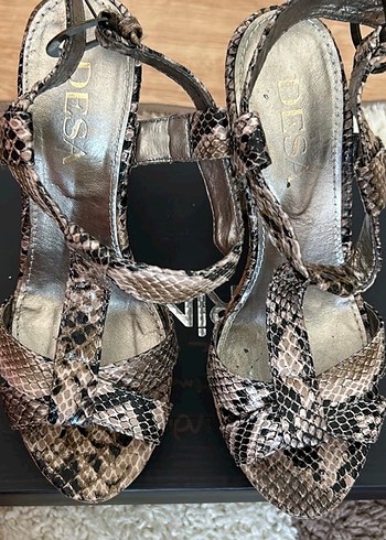 DESA Yılan Desenli Platform Topuklu Kadın Ayakkabı - Görsel 5