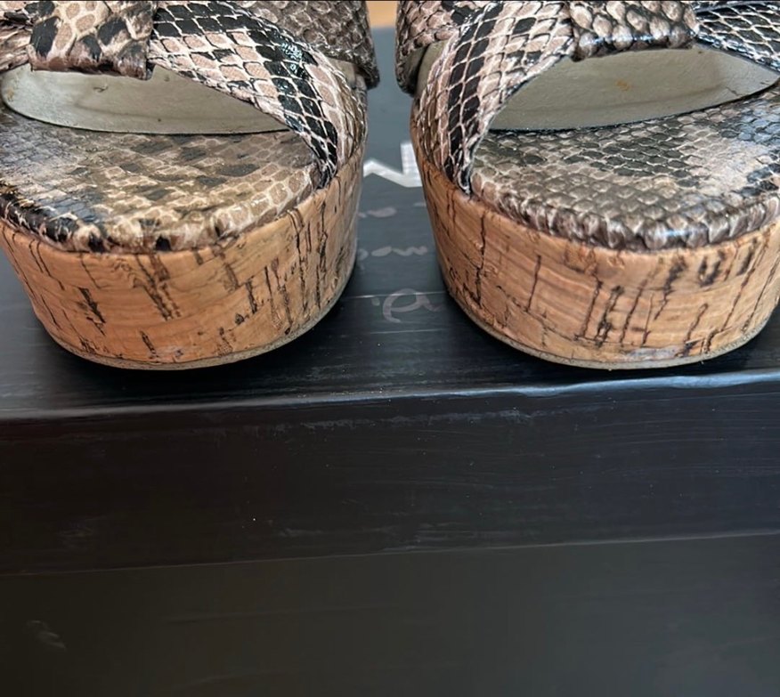 DESA Yılan Desenli Platform Topuklu Kadın Ayakkabı - Görsel 4