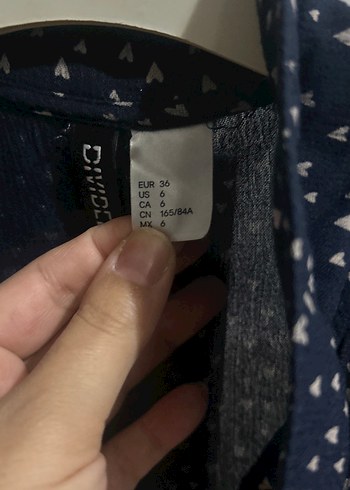 H&M Lacivert Kadın Gömlek - Görsel 3