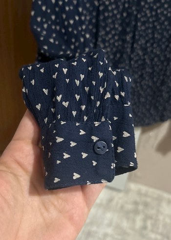 H&M Lacivert Kadın Gömlek - Görsel 4