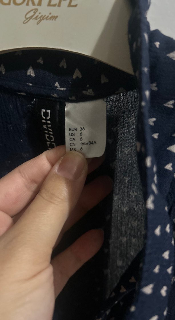 H&M Lacivert Kadın Gömlek - Görsel 3